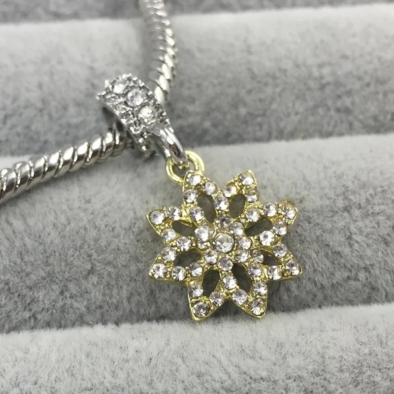 Ледяные цветы прозрачный хрустальный кулон Европейские Бусины подходящие