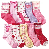 10 pairslot 4 12 years girls socks cartoon floral children kids socks cotton high quality