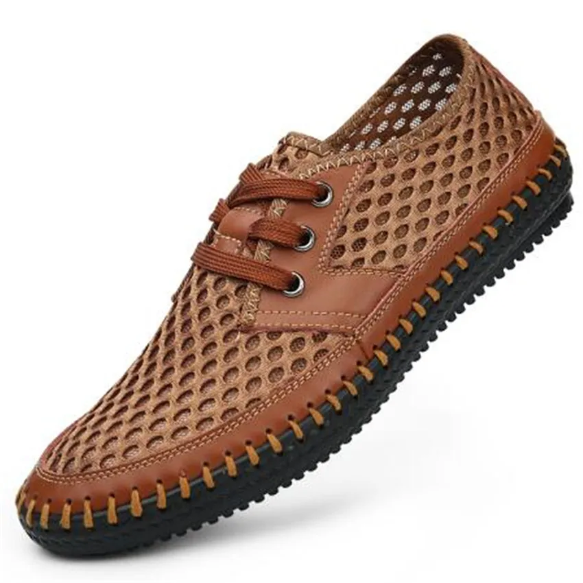 

Men Sandals New 2018 Brand Genuine Leather Summer Men's Sandals Casual Breathable Handmade Men Shoes Fashion Sandales