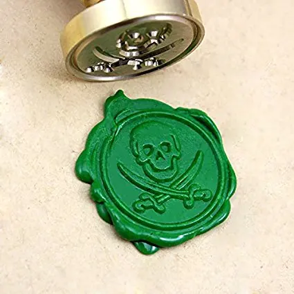 Skull Vintage Rosewood Wax Seal Stamp Set With Gold Red Silver Sticks | Дом и сад