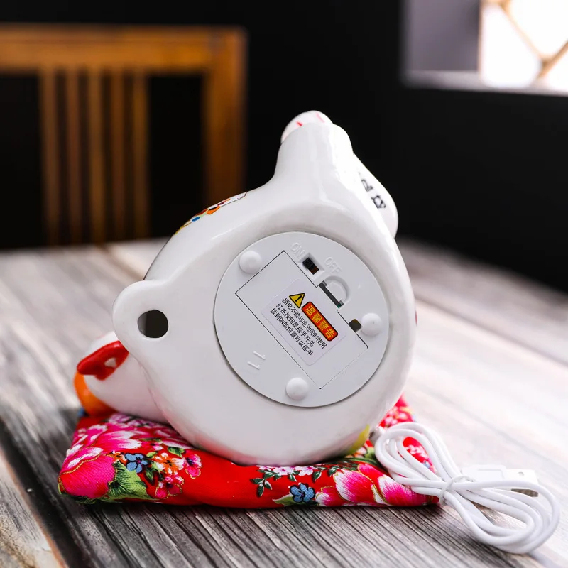 6 дюймов трясущиеся руки Lucky Cat керамический материал украшения маленькие качели открывающиеся подарки домашняя компания касса украшения
