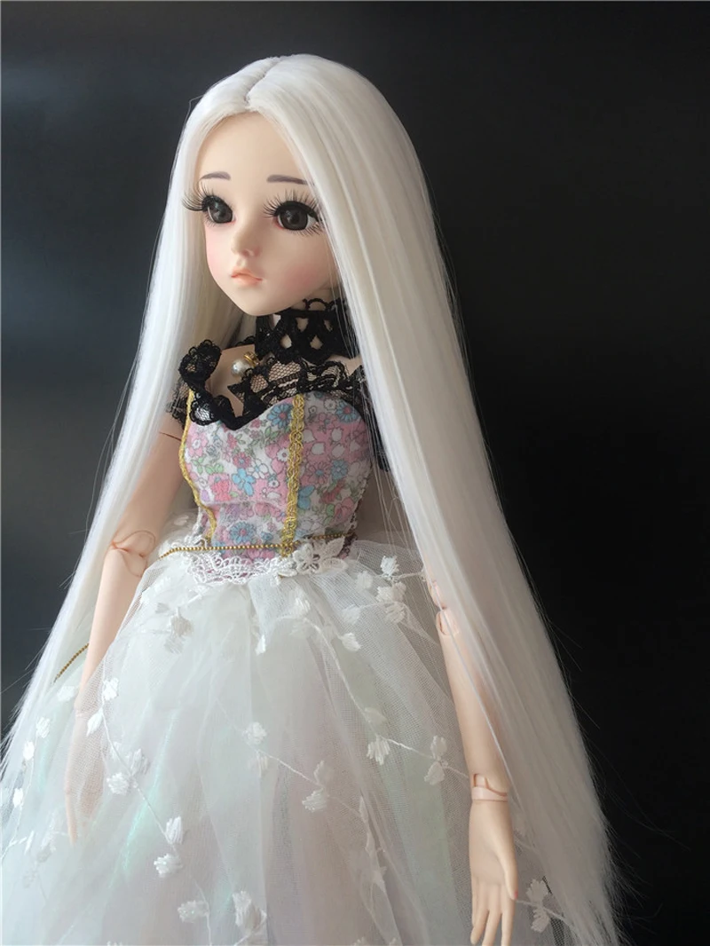 Бесплатная доставка 1/4 Bjd парик высокая температура длинный прямой SD для BJD куклы