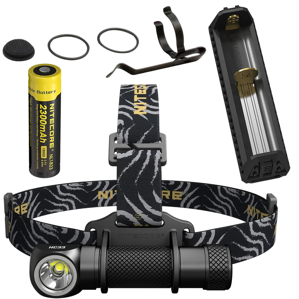 2300mAh NL1823 NITECORE HC33 1800LMs налобный фонарь F1 power Bank зарядное устройство 18650 аккумулятор Фара Водонепроницаемый фонарик для бега на открытом воздухе - Испускаемый цвет: 2300mAh NL1823