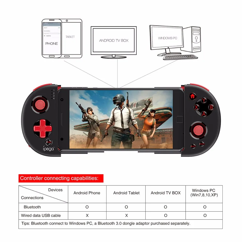 IPega PG-9087 Wireless Gamepad PG9087 Bluetooth Extendable Game Controller for Android IOS Smart Phone Tablet PC TV Box | Электроника
