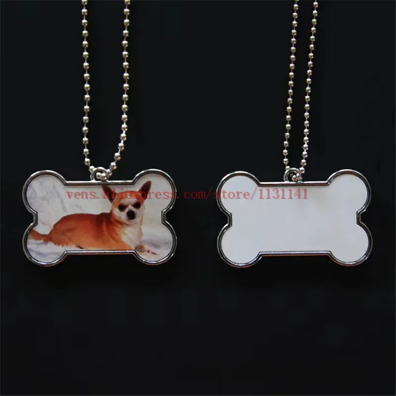 Сублимация собака бирка Ожерелья Подвески Сердце кости эллипс щит прямоугольная