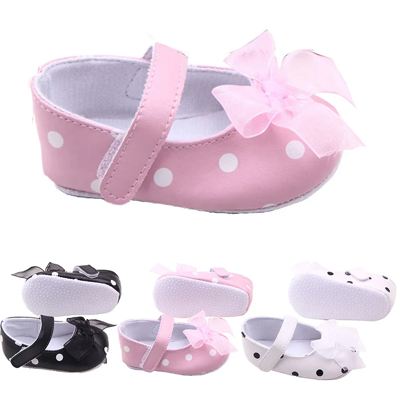 Новинка милая обувь с принтом в горошек для маленьких девочек принцессы из