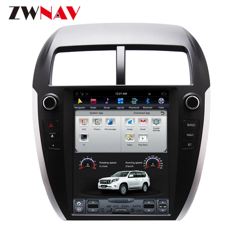 ZWNVA Tesla ips экран Android 7,1 автомобильный радиоприемник с навигацией GPS для Mitsubishi ASX RVR 2010- Outlander 2012- Без CD плеера
