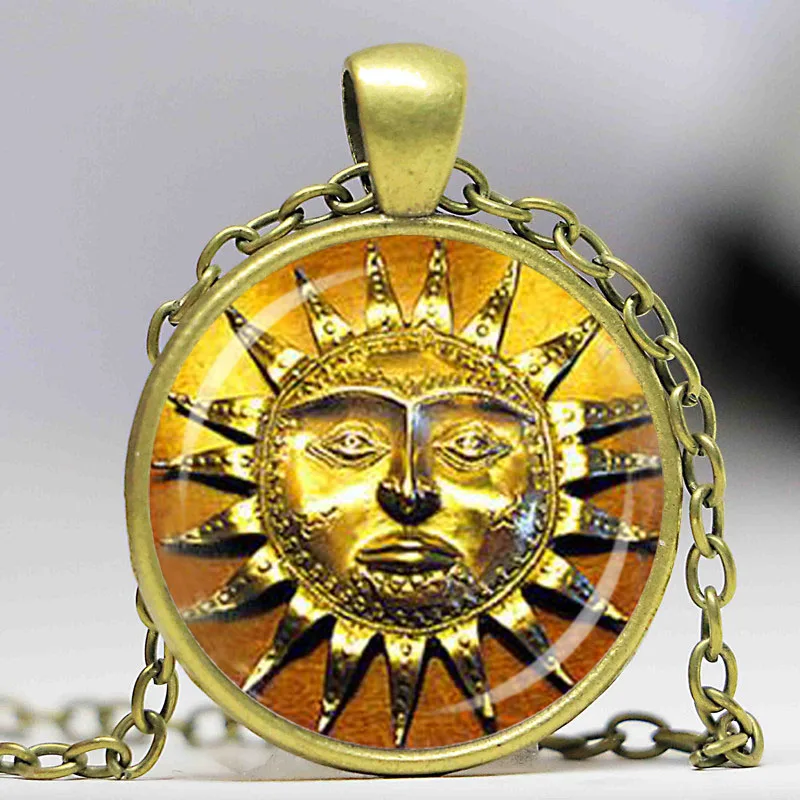 Ожерелье с подвеской в античном стиле солнце средневековый стеклянный купол