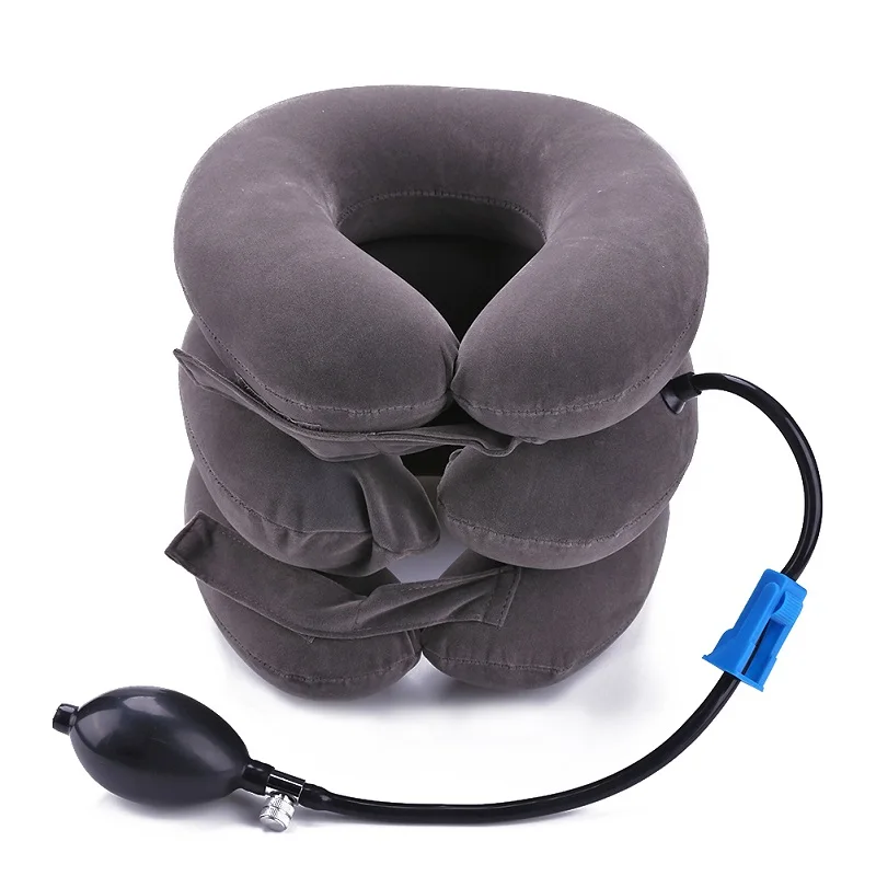 Air Cervical Neck Massage Pillow Inflatable Soft Relaxation Stretcher Pain Relief Head Back Traction Adjustable Brace Device | Дом и сад