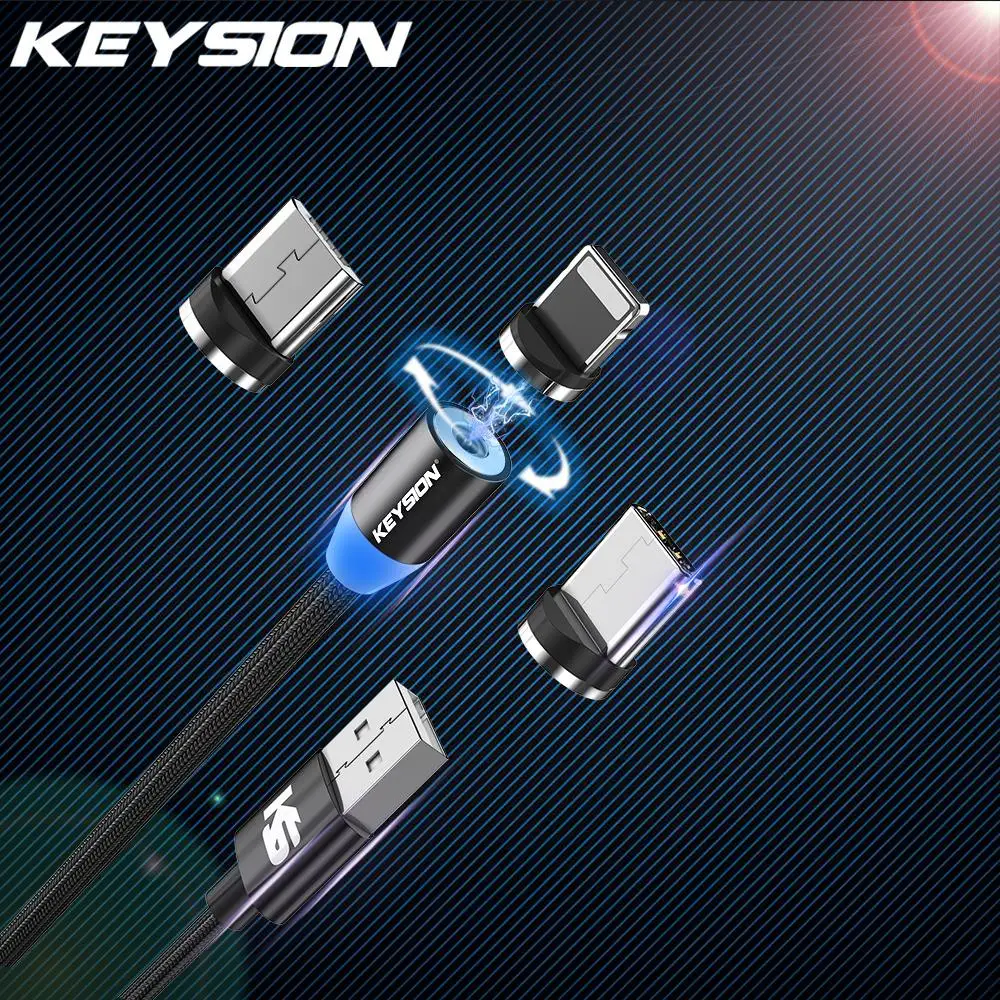 Магнитный кабель KEYSION Type C со светодиодной подсветкой для Xiaomi Mi 9T Redmi K20 Pro зарядный