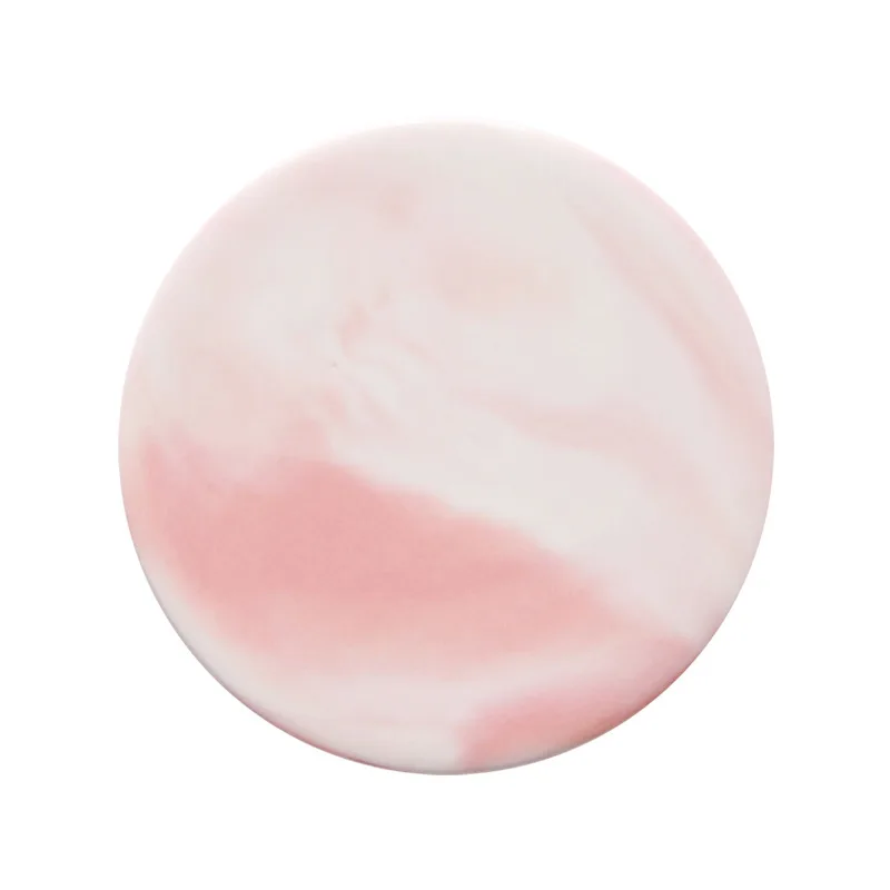 Pink (Round) Ins мраморная керамическая подставка, коврик для кофейной чашки, чайной чашки, коврик для обеденной бутылки, подстилки для стола, аксессуары для украшения стола, 1 шт., розовый, серый - Цвет: Pink (Round)
