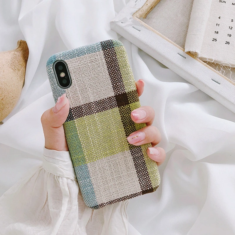 Модные Винтаж Красный волосатые плед Чехол для iPhone 7 8 плюс 6 6s X Xs Max Xr 10 Рождество