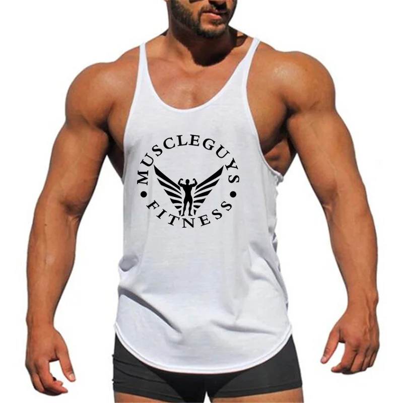 Muscle Guys New Brand clothing Bodybuilding Fitness Men Tank Top Wear Vest Gyms Stringer Undershirt | Мужская одежда