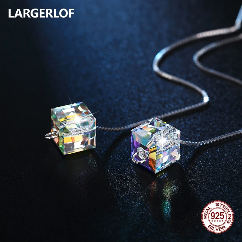 925 пробы Серебряные серьги Для женщин Кристаллические Серьги Fine Jewelry серебро