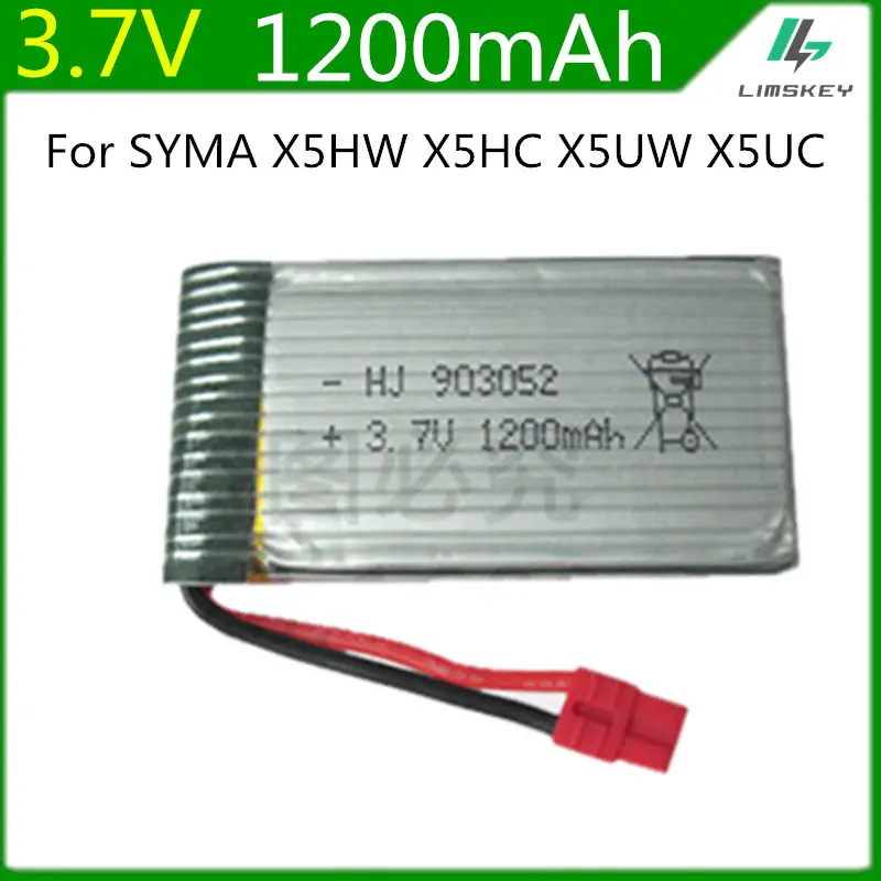 3 7 V 1200mah Lipo батарея для Syma X5HC X5HW RC Quadcopter запасные части 1200mAh камера Drone