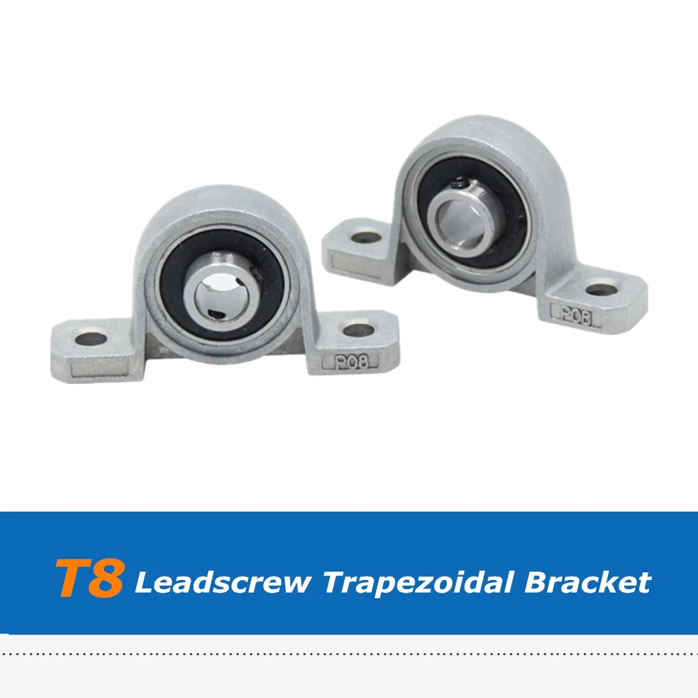 1pc KP08 Bearing Bracket Horizontal For Trapezoidal T8 Lead Screw, 3D Printers Parts Mounted Stand Support Stainless Steel