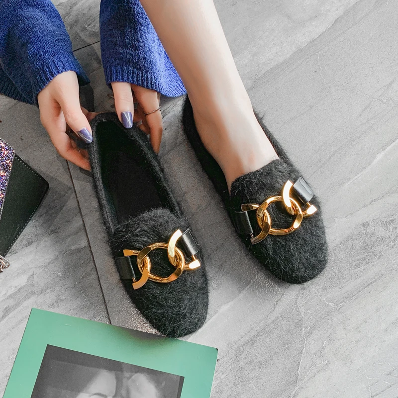 Classic Korean Version Of Autumn Winter Casual Plush Shoes comfortable non-slip flat shoes women's fashion outdoor | Обувь