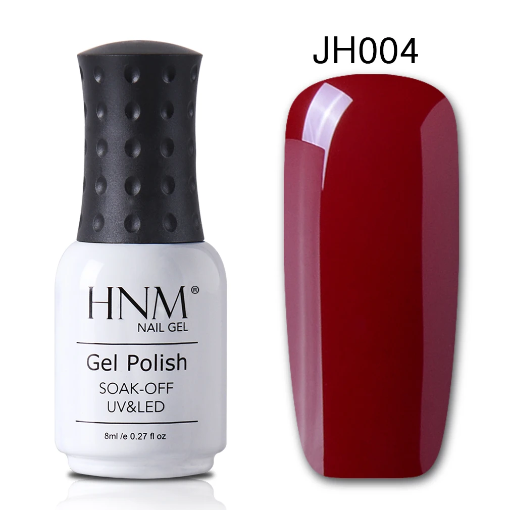 wine red 4 HNM 8 мл Гель-лак для ногтей чистый цвет замачиваемый УФ-светодиодный Гель-лак для ногтей Полупостоянный замачиваемый Гель-лак для украшения ногтей Гибридный Гель-лак - Цвет: wine red 4