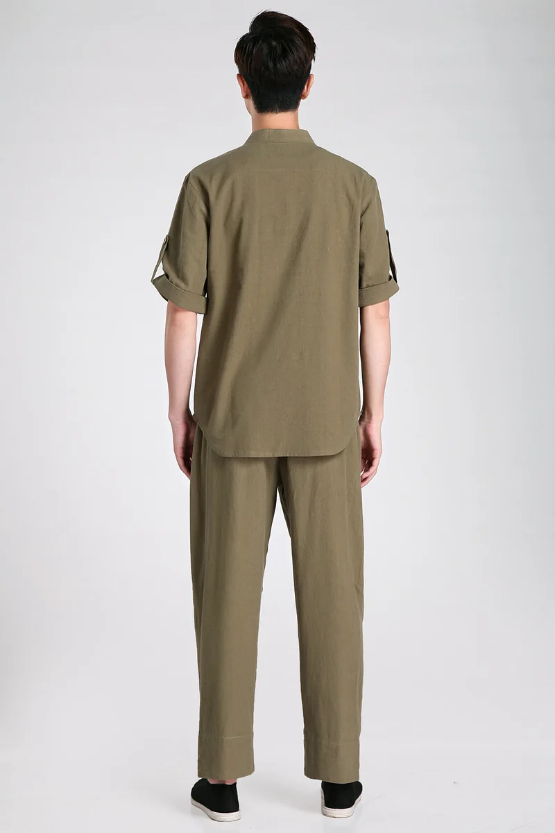 Новое поступление зеленая китайская мужская униформа кунг-фу хлопок Тай Чи Ву