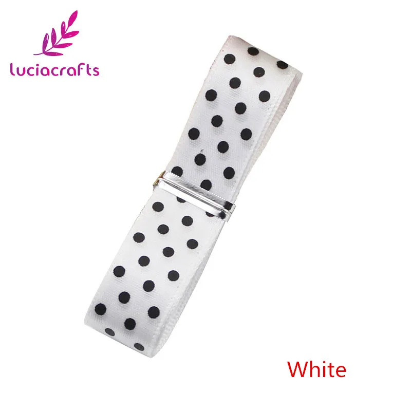 White 5 yards 15 мм разные цвета на выбор, атласная Рождественская лента в горошек, аксессуары для шитья и банта для волос, 5 ярдов/18 ярдов T0312 - Цвет: White 5 yards