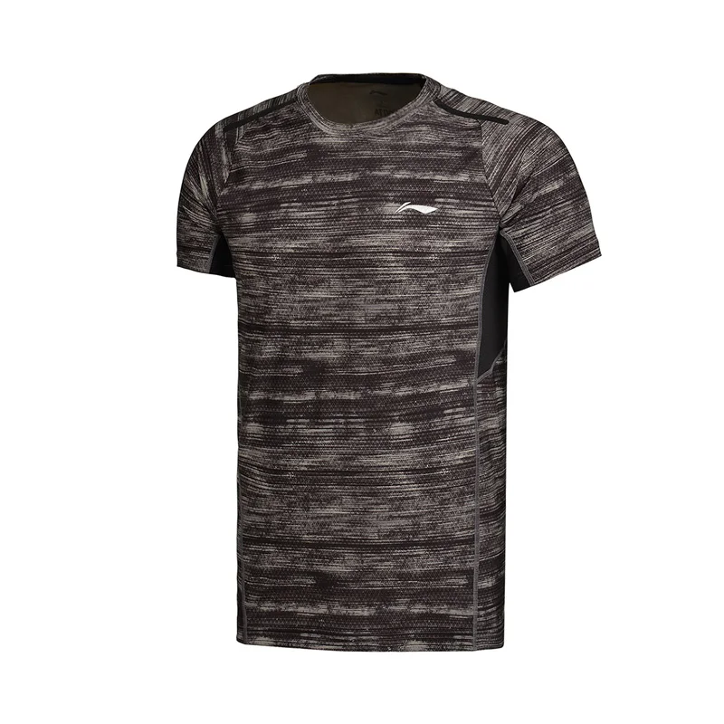 Li-Ning мужские футболки для тренировок ATDRY с коротким рукавом дышащей подкладкой