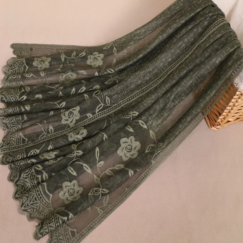 2021 обычный шов Кружева цветочные цепи шаль из вискозы шарф для женщин осень зима