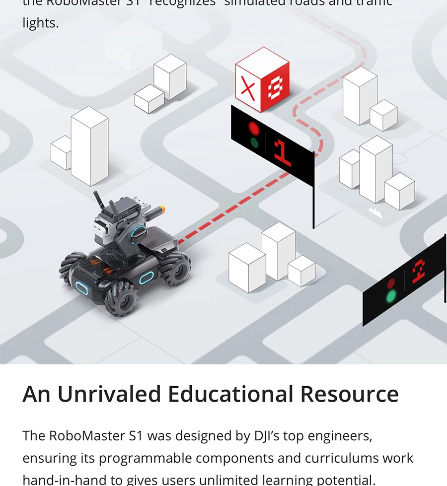 DJI RoboMaster S1 46 Programmable Components 6 Programmable AI Modules Low-latency HD FPV intelligent educational robot