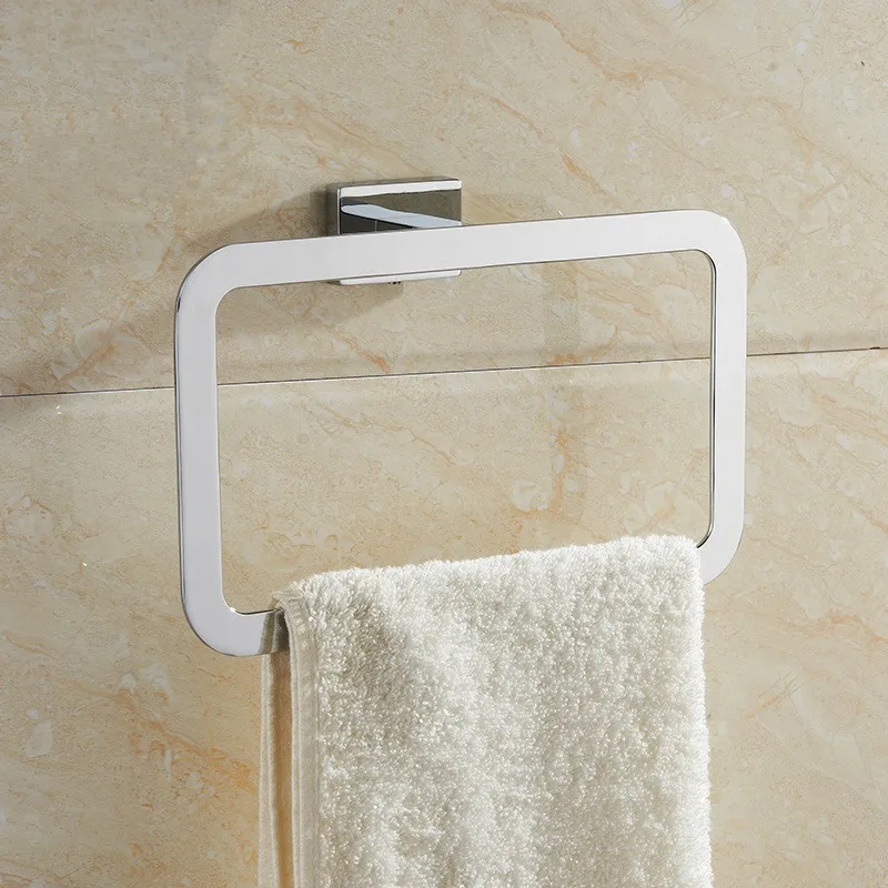 MTTUZK Золотое хромированное квадратное кольцо для полотенец из нержавеющей стали