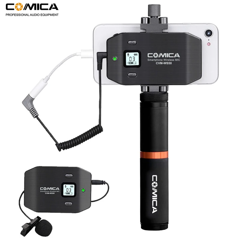 Беспроводное подключение смартфона микрофон Comica CVM WS50 6 каналов петличный для