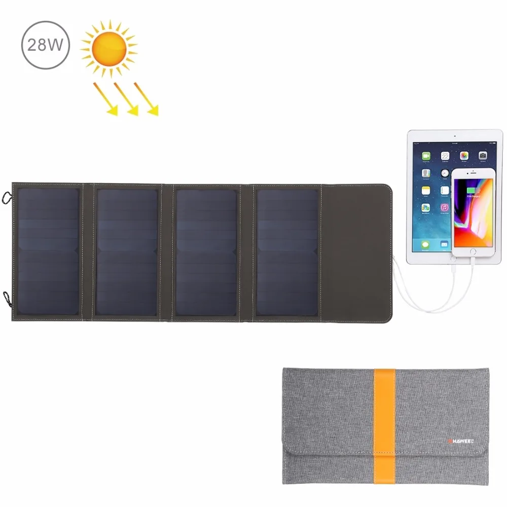 HAWEEL 28W 21W 14W Складная солнечная панель зарядное устройство с 5V 2.9A / 2.1A Max двумя