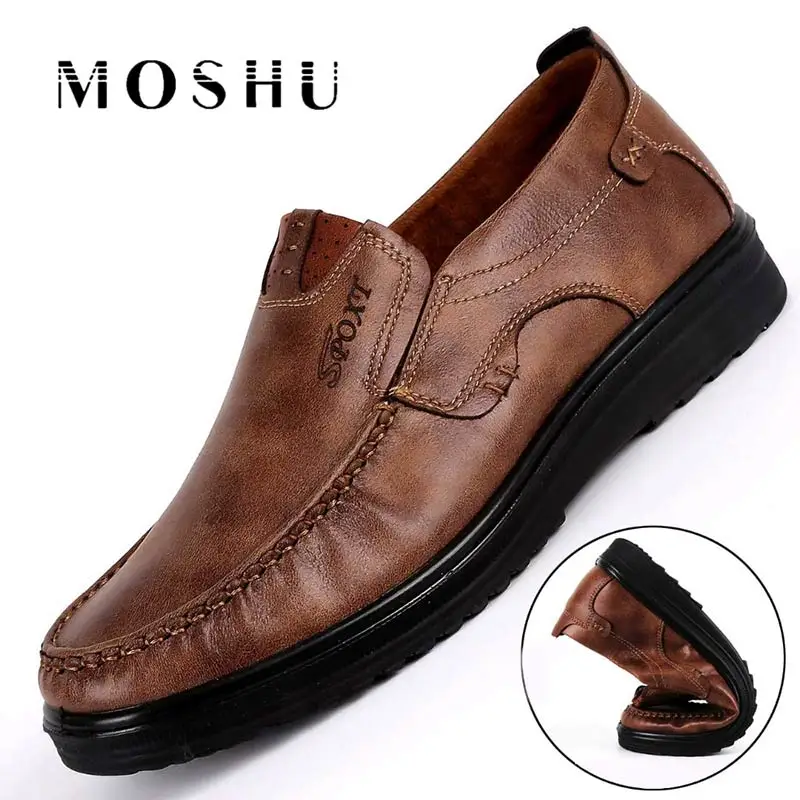 Fashion Men Casual Shoes Flats Autumn Summer Breathable Loafers Slip On Size 38-48 Brown Black Chaussure Homme | Обувь