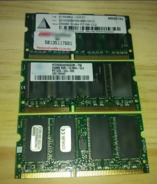 100% OK оригинальный 144Pin Sodimm 256 M памяти SD Оперативная память PC133 PC100 MB для ноутбука