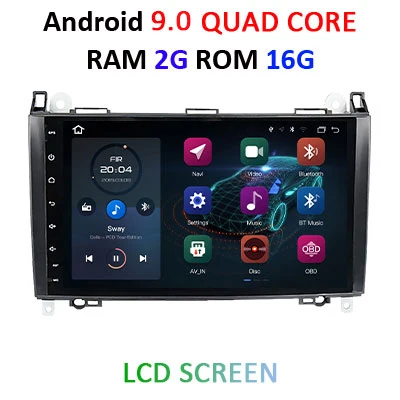 9.0 2G 16G LCD " DSP ips Android 9,0 4G 64G Автомобильный gps для Mercedes Benz Sprinter B200 b-класс W245 B170 W209 W169 A180 A160 W906 радио без dvd - Цвет: 9.0 2G 16G LCD