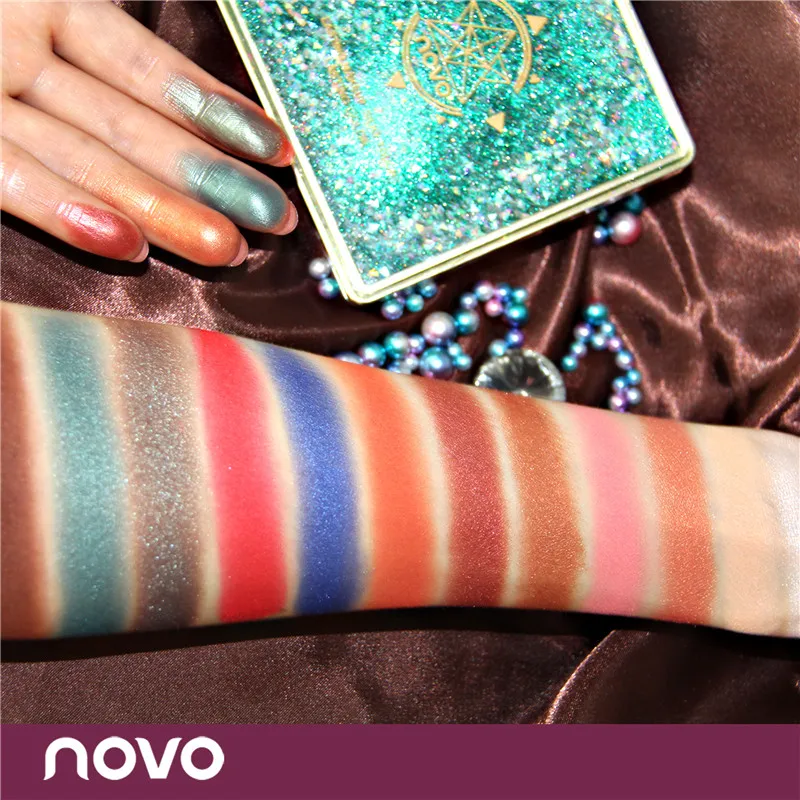 NOVO beauty, 12 цветов, зыбучие пески, блестящие тени для макияжа, Палетка, водостойкие, мерцающие, матовые тени для век, косметика - Цвет: 02