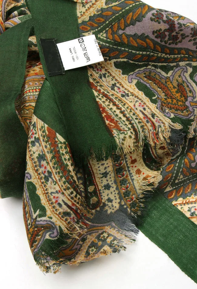 Специальное предложение классический винтажный принт 100% овечья шерсть женский