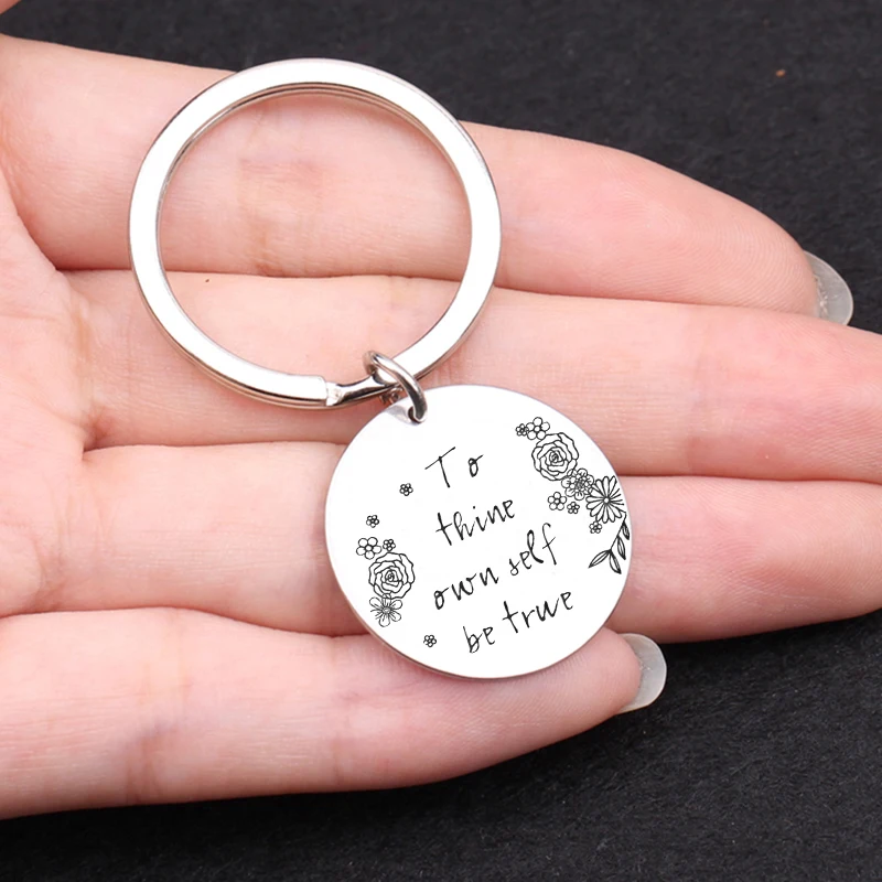 Ювелирный Набор для ключей Thine Own Self Be True Trinket круглые Брелоки подвески на сумку