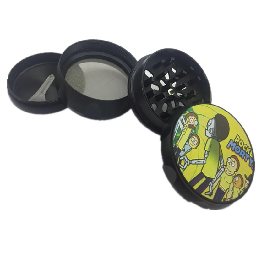 Новый барабан тип Рик и Морти травы шлифовальные станки 63 мм цинковый сплав 4 слоя