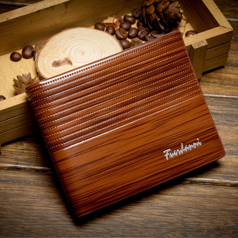 Мужские кошельки в стиле ретро из качественной искусственной кожи складные