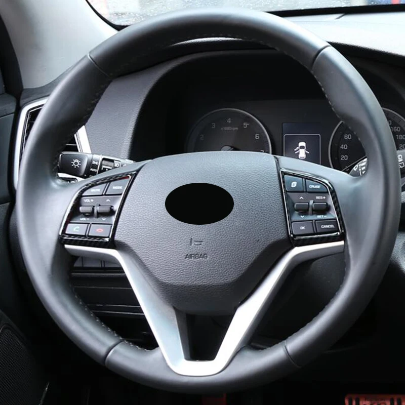 Для Hyundai Tucson 2015 16 17 18 2019 ABS углеродное волокно Автомобильная Кнопка рулевого