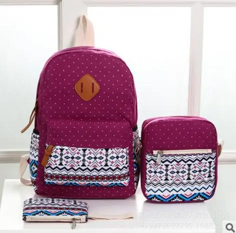 purple WENYUJH рюкзак 3 шт./компл. Для женщин школьные женские школьные сумки, школьные рюкзаки для девочек-подростков Sac A Dos Студенческая книжная сумка рюкзак Backbag - Цвет: purple