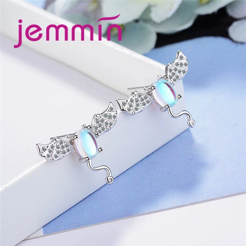 Новые яркие серьги-гвоздики с летучей мышью для девочек/женщин лучшие подарки