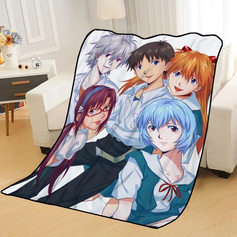 ?? カスタム綾波レイ笑顔毛布ベッドスローブランケットソフトブランケット夏毛布アニメ毛布旅行毛布