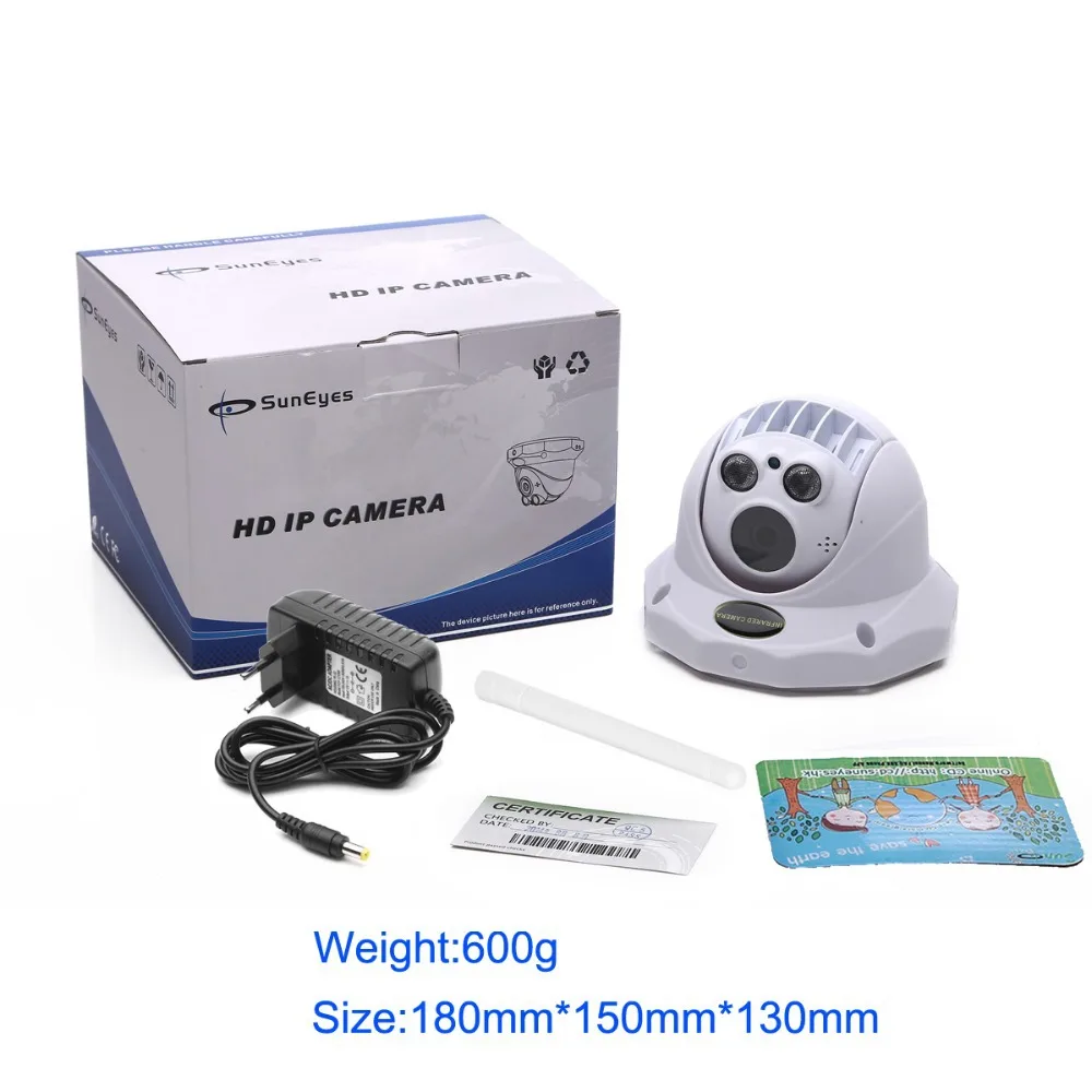 SunEyes SP-P702W Беспроводной Купольная Ip-камера ONVIF 720 P HD с TF/Карта Micro Sd Слот