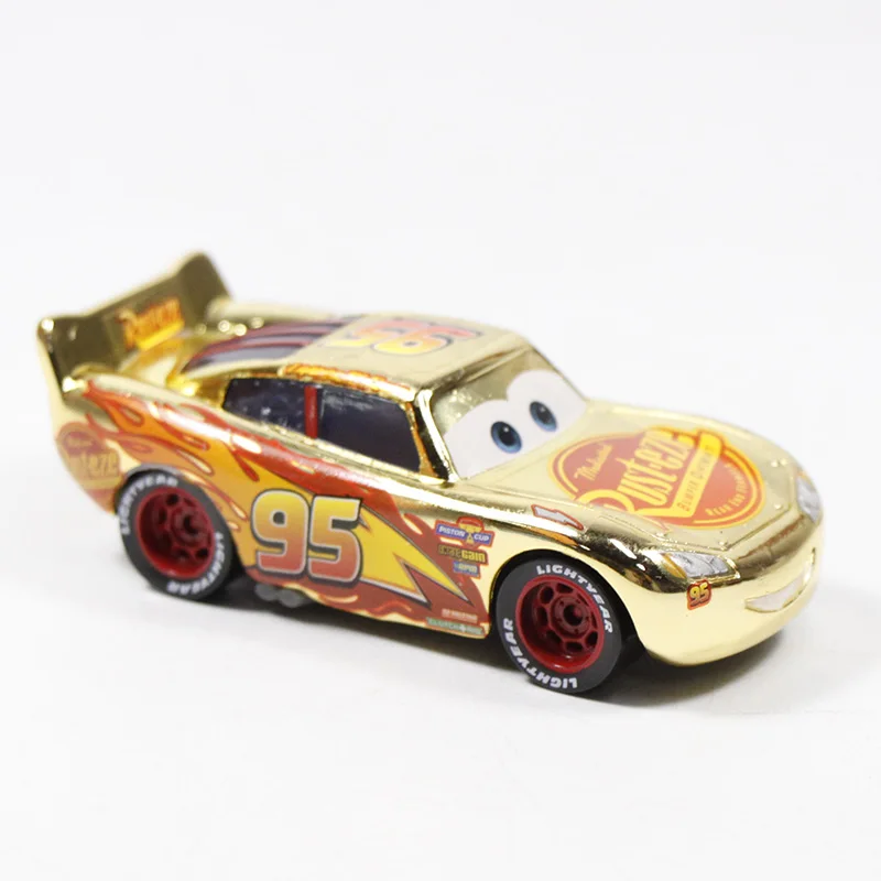 gold light red NO 95 Игрушки Disney Pixar, персонажи мультфильма «Тачки 3» — Молния МакКуин, трейлер Мак, Джексон Шторм, модели машин 1:55 с литым корпусом, игрушки размером 23 см из металлического сплава - Цвет: gold light red NO 95