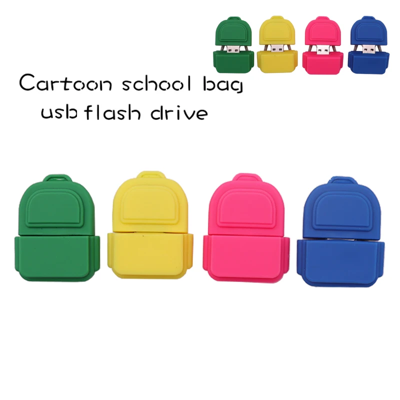 

2019 new design pen drive cartoon school bag usb flash drive 4GB 8GB 16GB 32GB 64GB 128GB cute memory stick lovely gift pendrive