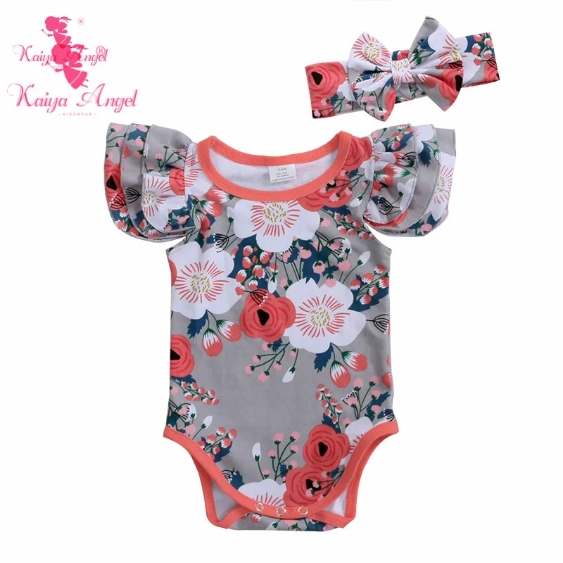 Kaiya Angel/комплект хлопковой одежды для маленьких мальчиков и девочек боди с