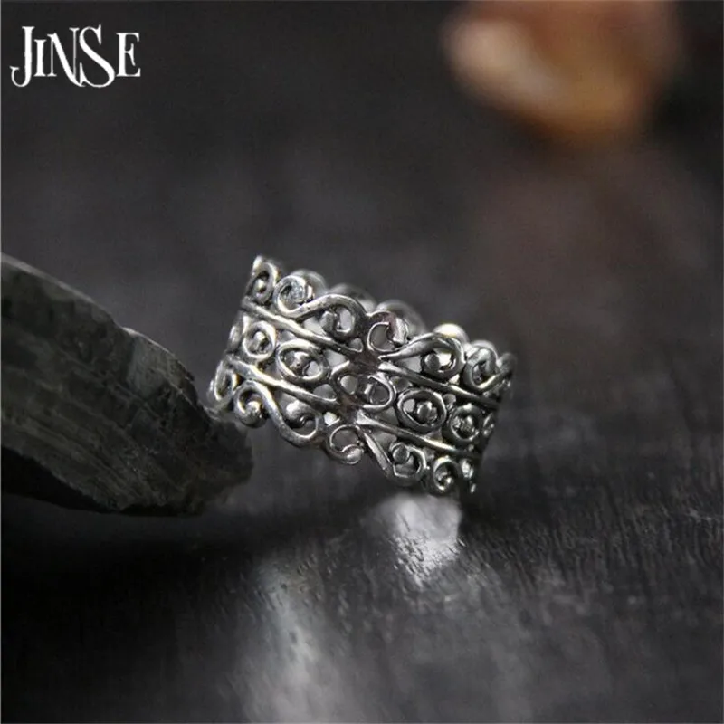 Женское Винтажное кольцо из серебра 925 пробы регулируемый размер 100% мм|rings for