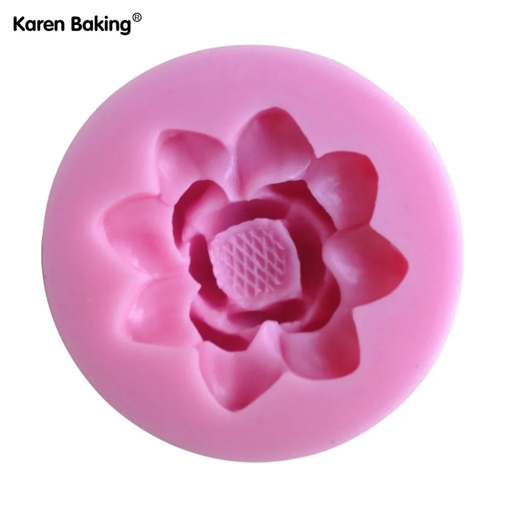 Форма для конфет из шоколада в форме лотоса Jello 3D из силикона с рисунком/инструменты для выпечки торта мыло сахарное ремесло украшение торта C082 вкл.