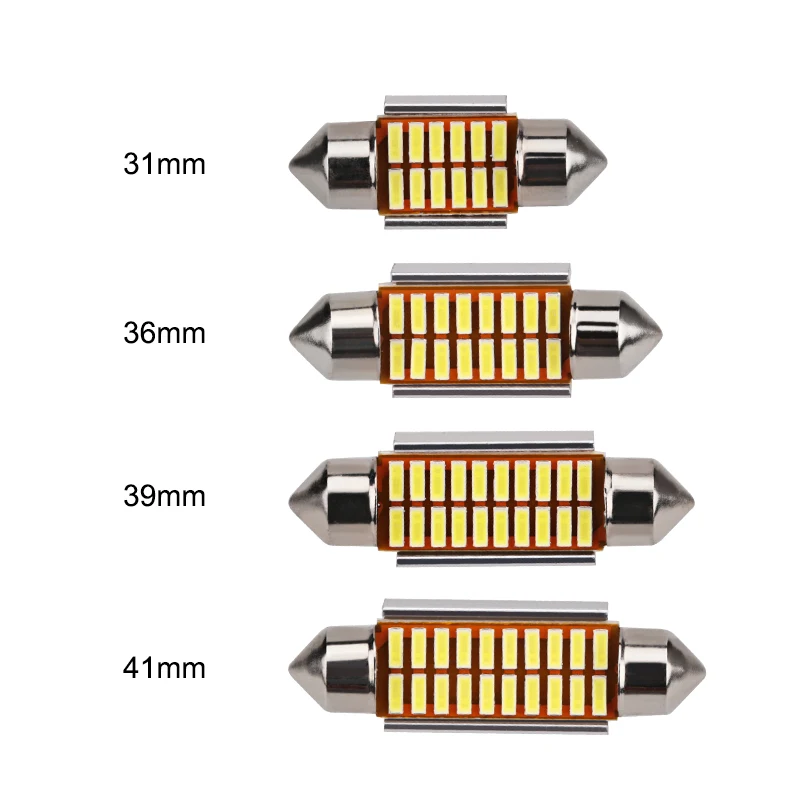 Гирлянда 31 мм 36 39 42 Светодиодная лампа C5W C10W супер яркая 4014 SMD Canbus без ошибок авто