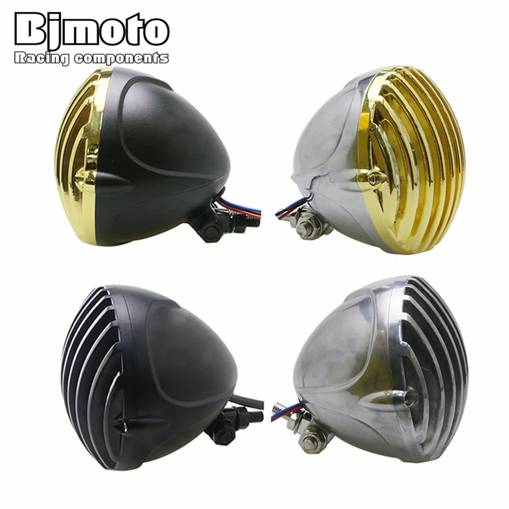 Винтажная алюминиевая мотоциклетная фара BJMOTO в старинном стиле с зубчатым